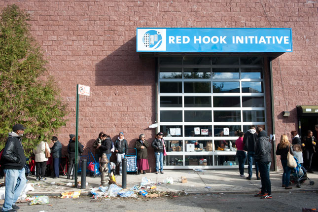 People lined up outside Red Hook Initiative